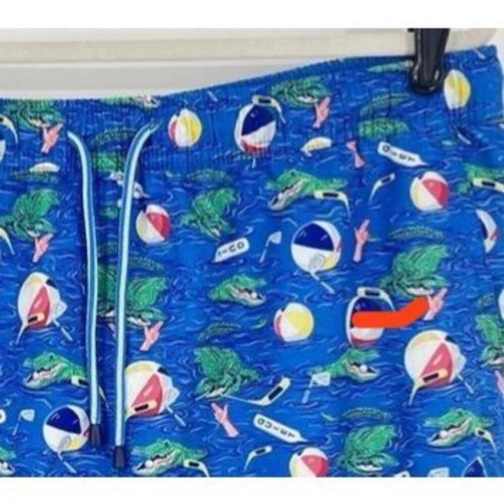 Peter Millar Golf Gator Gimme Swim Trunk Blue Marin Lined Size Large 7" Inseam